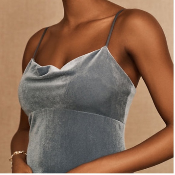 Jenny Yoo Sammi Velvet Dress in Sky - Picture 3 of 5